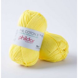 PHILDAR Fil à tricoter PHIL COTON 3 Citron