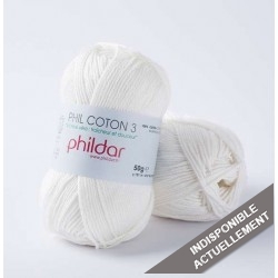 PHILDAR Fil à tricoter PHIL COTON 3 Craie