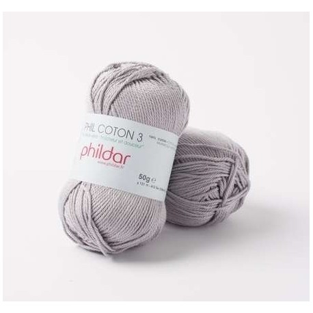 PHILDAR Fil à tricoter PHIL COTON 3 Silver