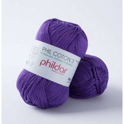 PHILDAR Fil à tricoter PHIL COTON 3 Violet