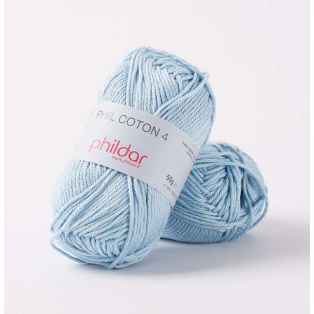 PHILDAR Fil à tricoter PHIL COTON 4 Azur