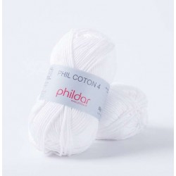 PHILDAR Fil à tricoter PHIL COTON 4 Blanc
