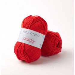 PHILDAR Fil à tricoter PHIL COTON 4 Cerise