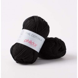PHILDAR Fil à tricoter PHIL COTON 4 Noir