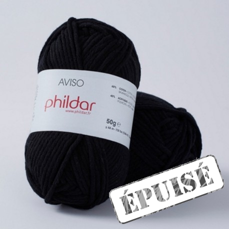 PHILDAR Fil à tricoter AVISO Noir