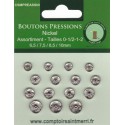BOUTONS PRESSIONS NICKEL Assort. 0-1/2-1-2