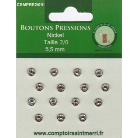 BOUTONS PRESSIONS NICKEL Taille 2/0