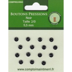 BOUTONS PRESSIONS NOIR Taille 2/0