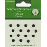 BOUTONS PRESSIONS NOIR Taille 2/0