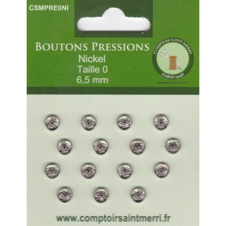 BOUTONS PRESSIONS NICKEL Taille 0