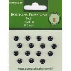 BOUTONS PRESSIONS NOIR Taille 0