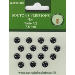 BOUTONS PRESSIONS NOIR Taille 1/2