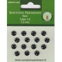 BOUTONS PRESSIONS NOIR Taille 1/2