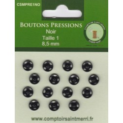 BOUTONS PRESSIONS NOIR Taille 1