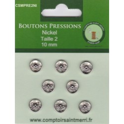 BOUTONS PRESSIONS NICKEL Taille 2
