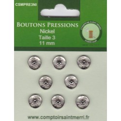 BOUTONS PRESSIONS NICKEL Taille 3