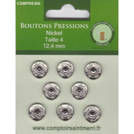 BOUTONS PRESSIONS NICKEL Taille 4