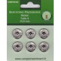 BOUTONS PRESSIONS NICKEL Taille 6