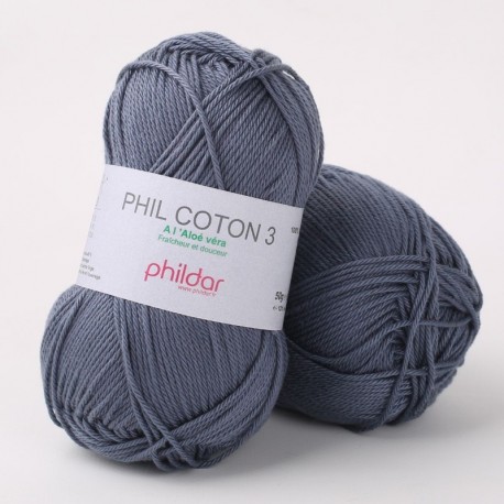PHILDAR Fil à tricoter PHIL COTON 3 Denim