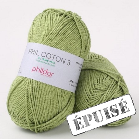 PHILDAR Fil à tricoter PHIL COTON 3 Feuille