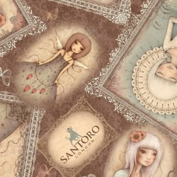 QUILTING TREASURES - Tissu Patchwork MIRABELLE LOST SONG par Santoro