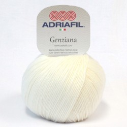 ADRIAFIL Fil à tricoter 100% Pure Laine Mérinos Extra Fine GENZIANA 11 Crème