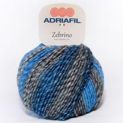 ADRIAFIL Fil à tricoter fantaisie à effet jacquard ZEBRINO 62 Fantaisie Bleu-Vert
