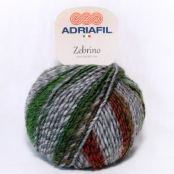 ADRIAFIL Fil à tricoter fantaisie à effet jacquard ZEBRINO 64 Fantaisie Multicolore