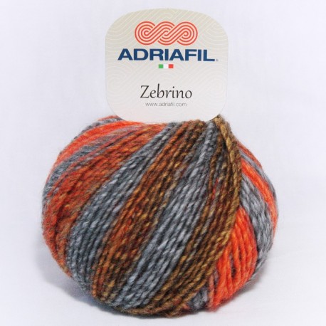 ADRIAFIL Fil à tricoter fantaisie à effet jacquard ZEBRINO 65 Fantaisie Orange