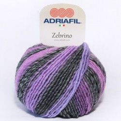 ADRIAFIL Fil à tricoter fantaisie à effet jacquard ZEBRINO 66 Fantaisie Violet