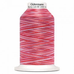 FIL MOUSSE SURJET GÜTERMANN BULKY-LOCK 80 1000m 9974 Multicolore Rose-Rouge