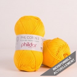 PHILDAR Fil à tricoter PHIL COTON 3 Jaune d'or
