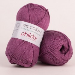 PHILDAR Fil à tricoter PHIL COTON 3 Amarante