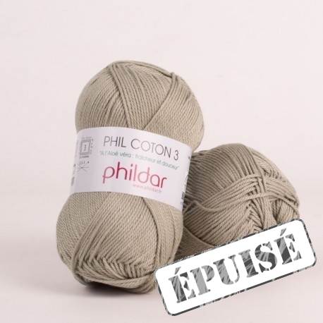 PHILDAR Fil à tricoter PHIL COTON 3 Tilleul