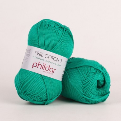 PHILDAR Fil à tricoter PHIL COTON 3 Émeraude