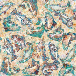 Tissus QT FABRICS - CEDAR RIDGE par Dan Morris 27657.A Batik Fishes