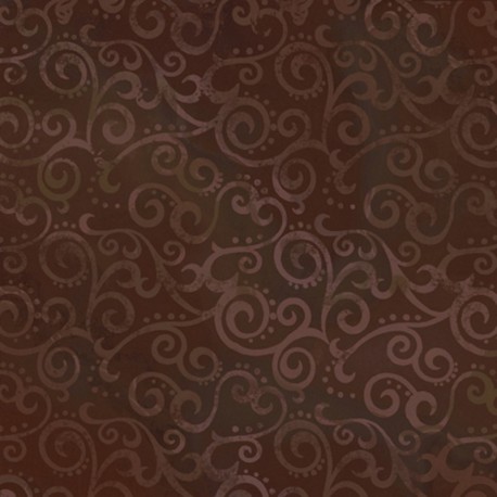 QT FABRICS - Tissu Patchwork OMBRE SCROLL ROOT BEER 24174.AT