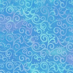 QT FABRICS - Tissu Patchwork OMBRE SCROLL OCEAN BLUE 24174.B