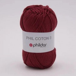 PHILDAR Fil à tricoter PHIL COTON 3 Aubergine