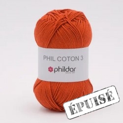 PHILDAR Fil à tricoter PHIL COTON 3 Carotte