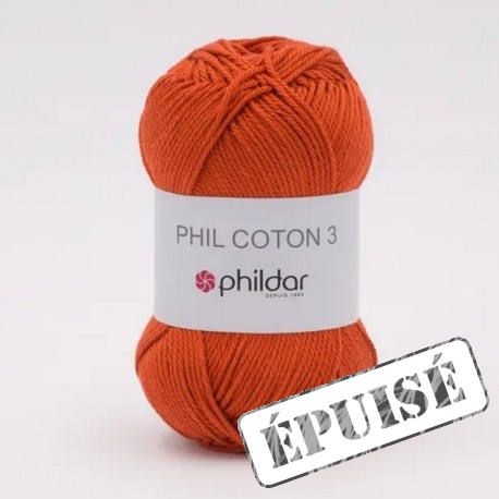 PHILDAR Fil à tricoter PHIL COTON 3 Carotte