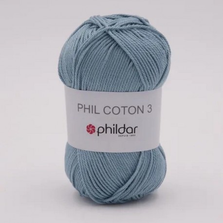 PHILDAR Fil à tricoter PHIL COTON 3 Jeans Bleached