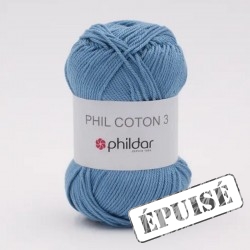 PHILDAR Fil à tricoter PHIL COTON 3 Océan