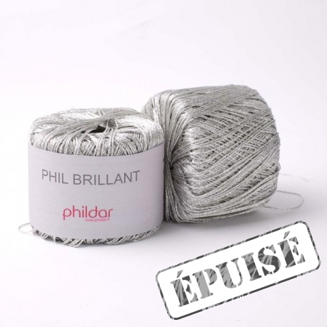 PHILDAR Fil à tricoter PHIL BRILLANT Argent
