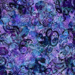 QT FABRICS - AQUATICA par Dan Morris 28122.V Octopus Purple
