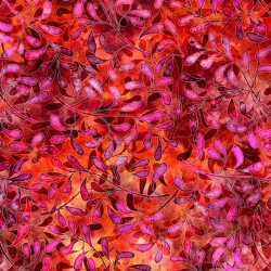 QT FABRICS - TROPICALIA par Dan Morris 28191.R Leaf Vine Red