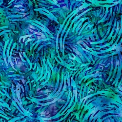 QT FABRICS - TROPICALIA par Dan Morris 28192.B Swirl Geo Blue