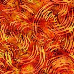 QT FABRICS - TROPICALIA par Dan Morris 28192.O Swirl Geo Burnt Orange