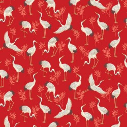 MAKOWER UK - Tissu Patchwork MICHIKO 2331-R Cranes Red