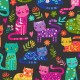 MAKOWER UK - KATIE'S CATS par Makower 2348.S Cats Allover Black